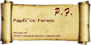 Pagács Ferenc névjegykártya