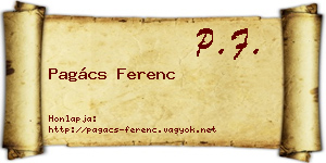 Pagács Ferenc névjegykártya