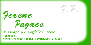 ferenc pagacs business card